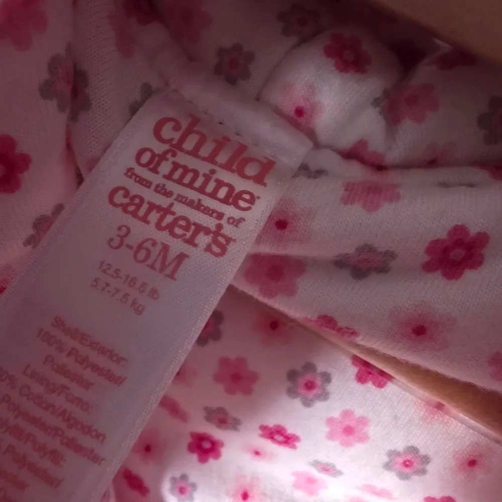 Child of Mine by Carters Pink Bunny Fleece Pram‎ Snowsuit 3-6M